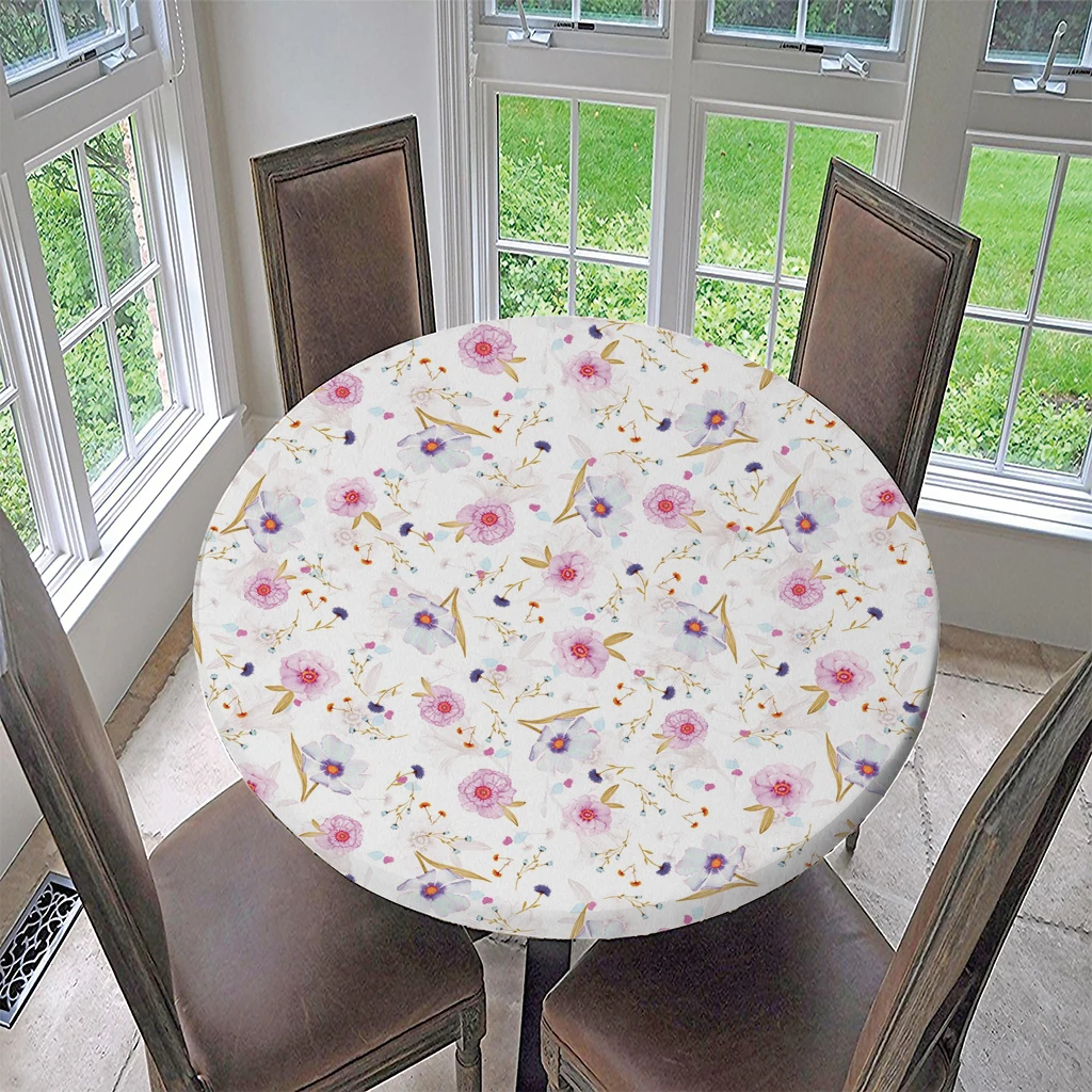 Cubierta de tela de mesa redonda de piedra de pétalos de bambú, mantel  elástico impermeable para el hogar, cocina y comedor - AliExpress