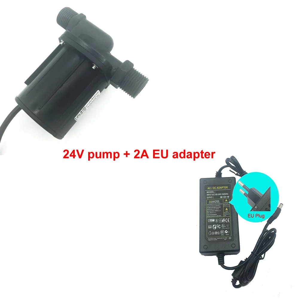 pump n 2A EU adapter SR1000C микро водяной насос Бесщеточный 12V 24V аквариума цикл 1100-2000L/ч солнечной насос фонтана воды пейзаж 2,1-5 м - Напряжение: pump n 2A EU adapter