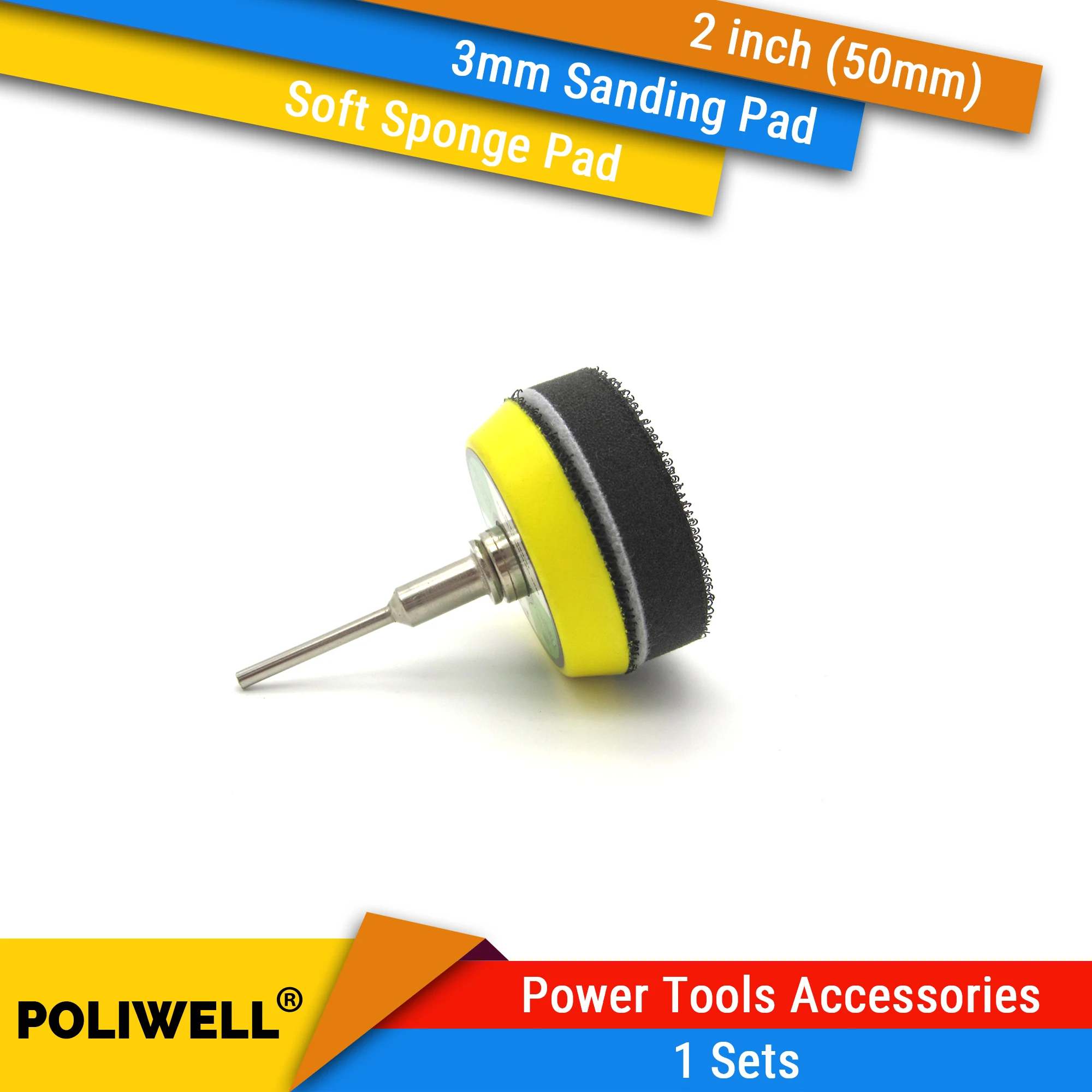 

1 Набор 2 дюйма (50 мм) мягкие губки интерфейс колодки + 3 мм назад-вверх шлифовальные колодки для Крюк & Петля Шлифовальные Диски шлифовальный станок абразивный инструмент