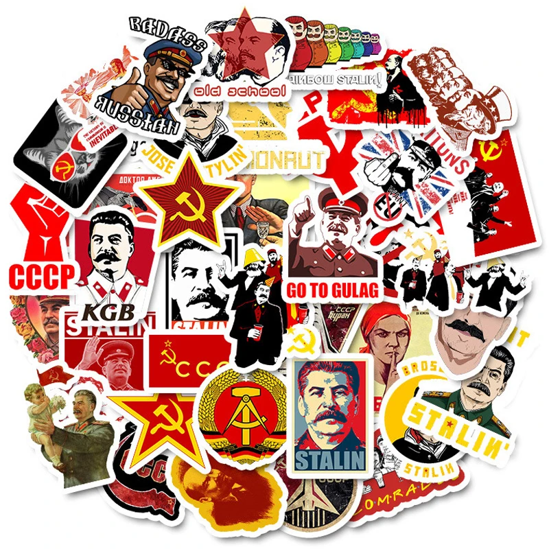 50 шт. советское соединение Сталин СССР CCCP наклейки HET водонепроницаемые наклейки для багажа ноутбука телефон скейтборд комнаты наклейки на стену F4 - Цвет: 50pcs