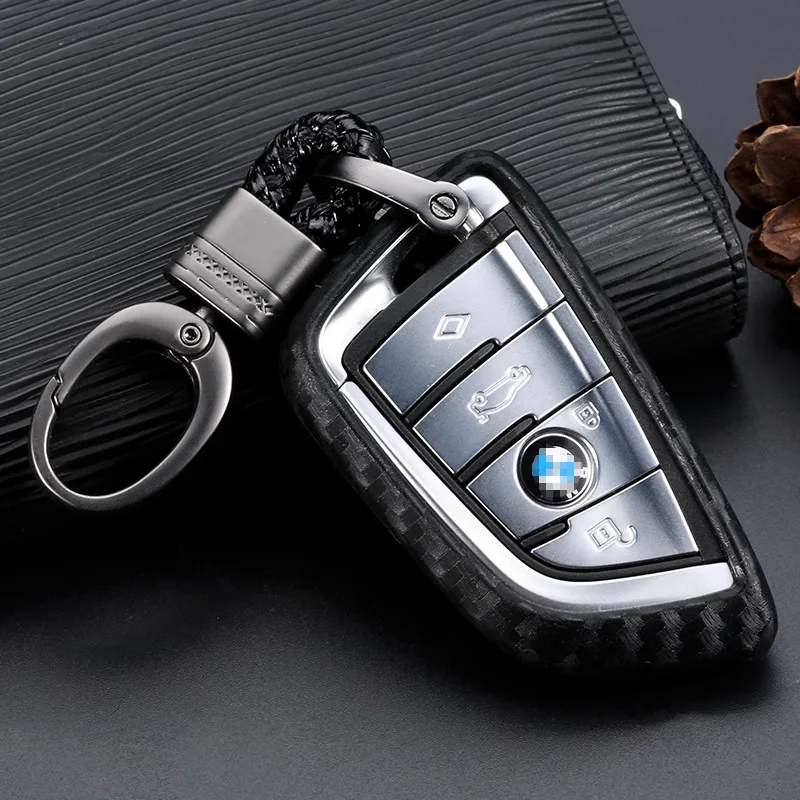 Углеродное волокно силиконовые ключи Fob чехол для BMW X1 X5 X6 X7 5 530i 535i 340i 550i M550i 7 серия