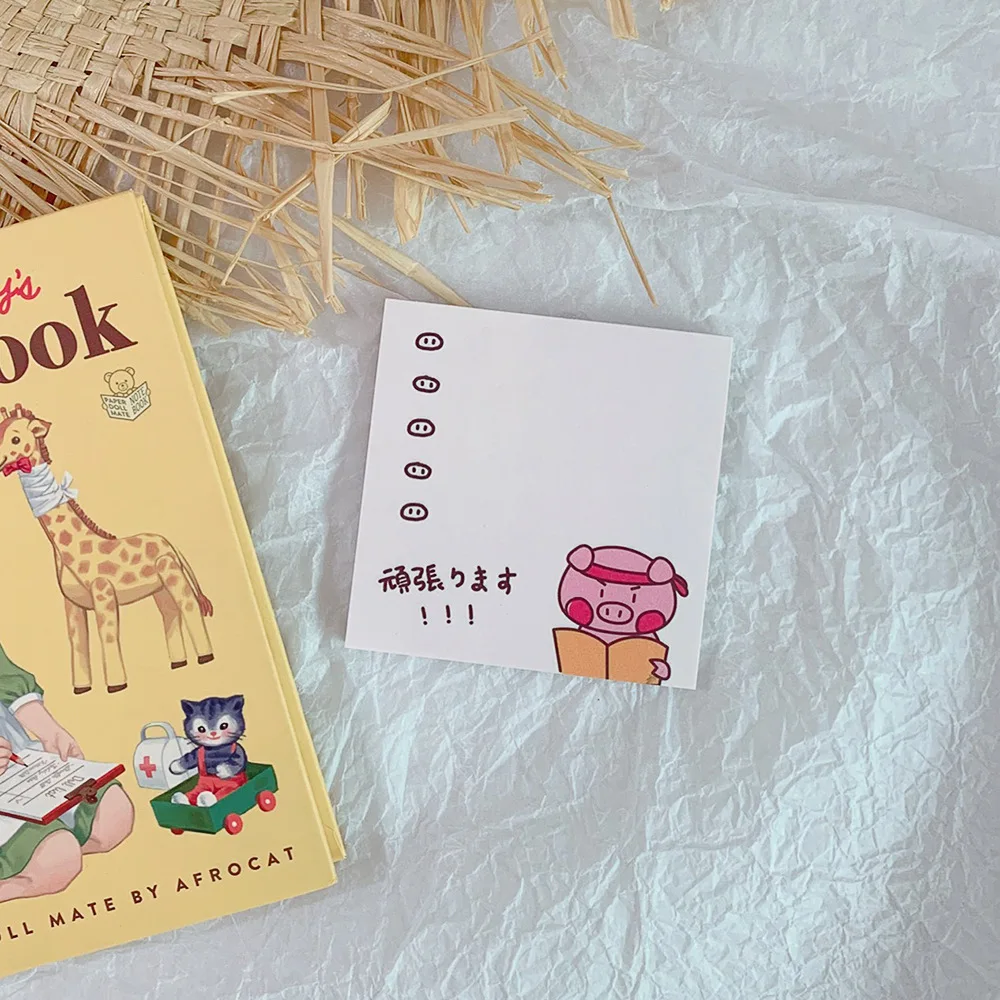 AngelHere Store Kawaii блокнот для заметок портативный милый поросенок проект Tearable memo Note для мальчиков девочек satiery офисные школьные принадлежности