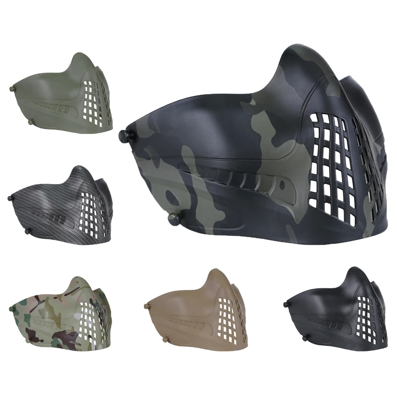 

Airsoft Tactical Protective Half Face Camouflage Mask For Airsoft Hunting Shooting Military CS War Game Protection Soft Masks