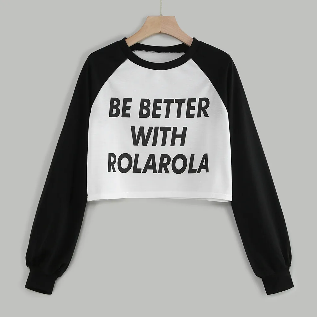 Свободные кроп топ для девочек свитшоты с капюшоном Для женщин осенняя уличная