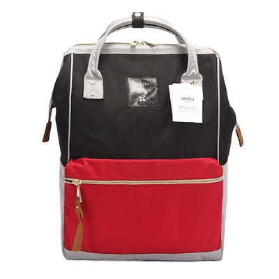 

Anello ring backpack canvas school printing ring bag Large backpack women's vintage brand male women backpack youth bag