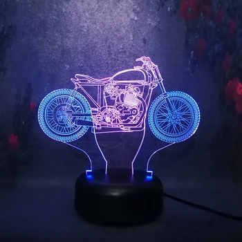 

Novelty 3D Lamp Mixed Color Cool Motorcycle USB Night Light Mood Decor Kid Gift Toys RGB LED Home Lighting Bulb Desk Table Lamp