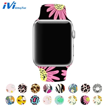 

Soft Silicone Band For Apple Watch Strap 38mm 42mm 40mm 44mm Sport Bracelet Watchband For iWatch Series 5 4 3 2 1 pink Leopard