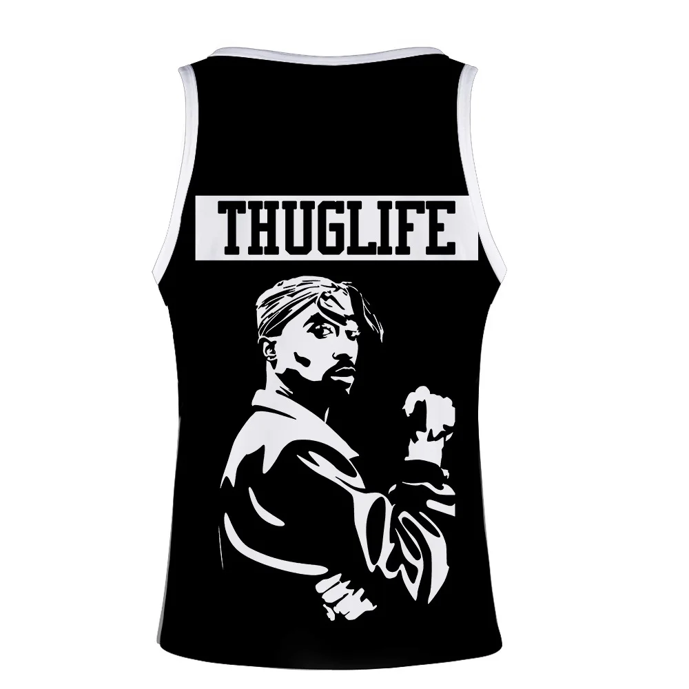 Перекрестная граница,, американский рэп певец 2PAC, ремненс сервис, 3D летний мужской женский жилет