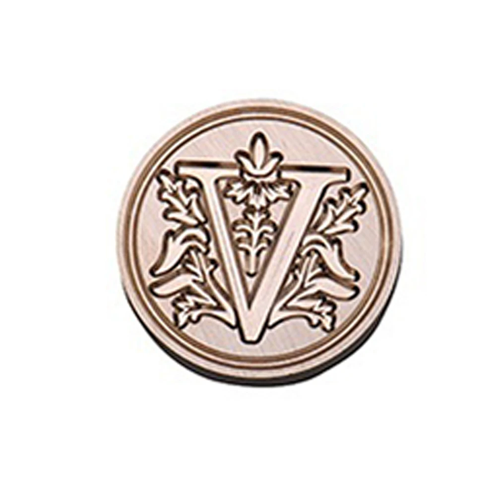 V Sealing Stamp Letters Brown Customize Vintage Envelope Candle Seal Fire Candle Seal European Alphabet A-Z 1 Set Logo Decor - Цвет: V