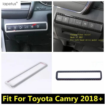 

Lapetus Accessories For Toyota Camry 2018 2019 2020 Front Head Lights Switches Button Molding Cover Kit Trim Carbon Fiber ABS