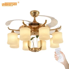 220 В вентилятор, стеклянный абажур, 42 дюйма, светильник, Рождественский Декор для дома, гостиной, отеля, пульт дистанционного управления, современный бесшумный потолочный вентилятор