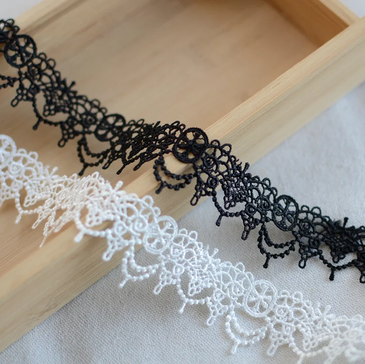 Lace Ribbon 2 Yards White Black Water Soluble Lace Exquisite Embroidered Lace Ribbons Collar Trim Curtains Dress DIY Sewing Supplies Lace Fabric Lace Sewing Accessories Lace Accessories Lace Garment Accessories