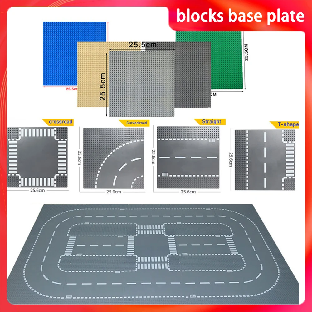 LegoINGlys Road Base Plates Street Bricks Baseplates Building Blocks Construction 7280 7281 compatible LegoINGlys city