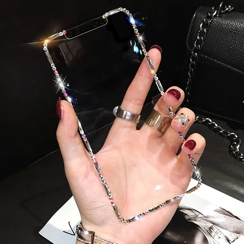 

Роскошное закаленное стекло со стразами для iPhone X XR XS MAX 11 Pro Max 6 6S 7 8 Plus SE2020, Алмазная Защитная пленка для экрана, защитная пленка