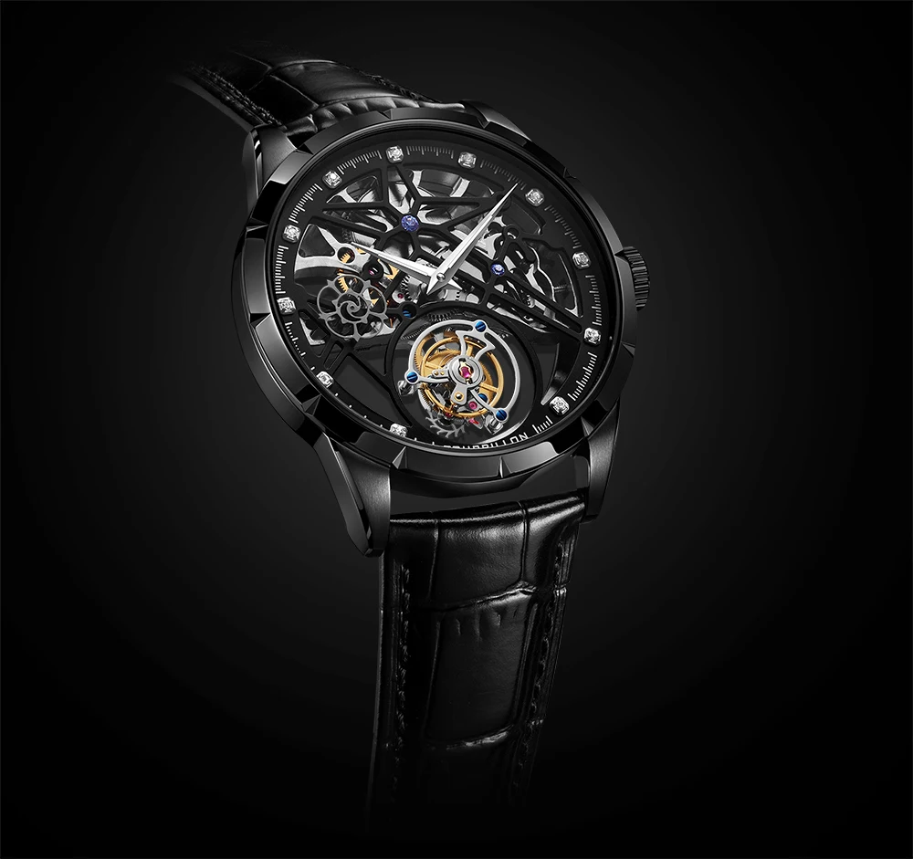 Супер новая модель GUANQIN оригинальные турбийон Бизнес Мужские часы лучший бренд класса люкс Скелет сапфир часы для мужчин Relogio Masculino