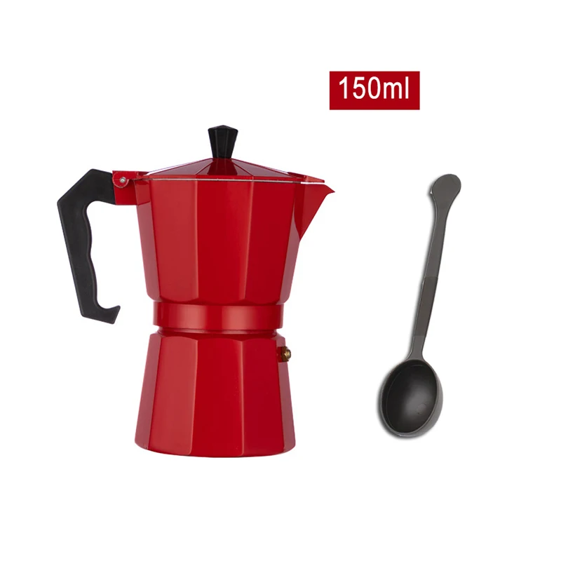 Кофеварка GUNOT, алюминиевый кофейник Mocha, кофейник для эспрессо, кофейник, кофейник для эспрессо, Кофеварка - Цвет: Red TZ 150ML