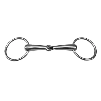 

Loose Ring Portable Curved Mini Snaffle Bit Durable Professional Polished Hollowed Horse Equipment Mouth Stainless Steel