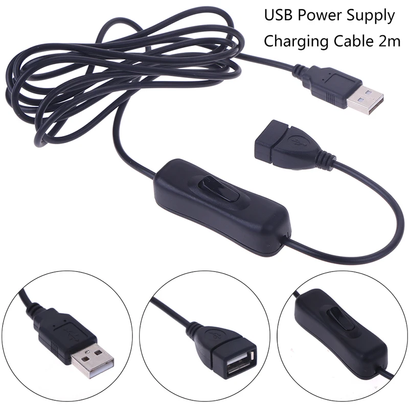 1 шт. 2 м USB кабель штекер-гнездо переключатель ВКЛ./ВЫКЛ. Кабель переключения