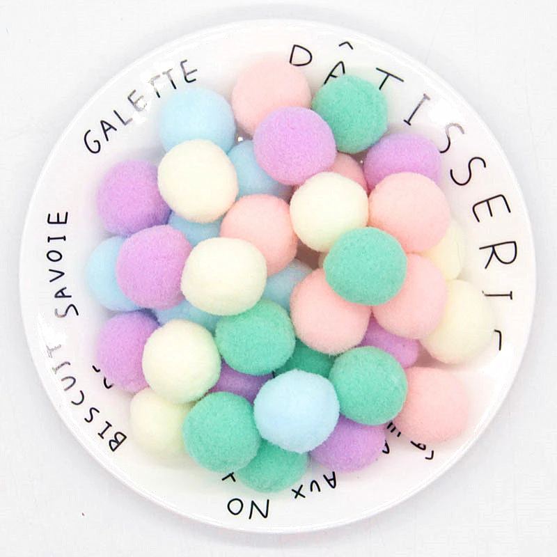 Разноцветные Мини помпоны мягкие круглые Меховые для детских поделок сделай сам