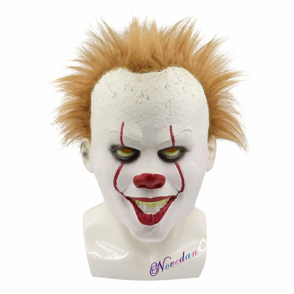 Pennywise маска клоуна Stephen King's It страшный ужас Косплей латексные маски шлем Джокер, клоун Хэллоуин вечерние костюм, реквизит