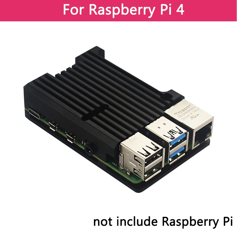 for 4B no fan Двойные вентиляторы Raspberry Pi 4 модели B/3B+/3B 4 цвета Алюминий металлический чехол с супер два охлаждающим вентилятором+ радиаторы для Raspberry Pi 4/3 - Цвет: for 4B no fan