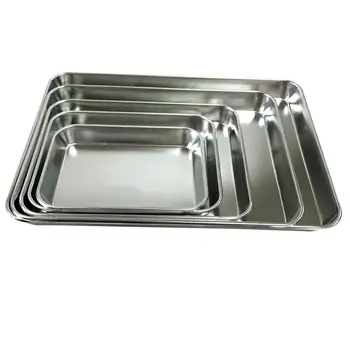 

Rectangle Bakeware Oven Pan Cake Cookies Pizza Stainless Steel Baking Tray Plate 2020