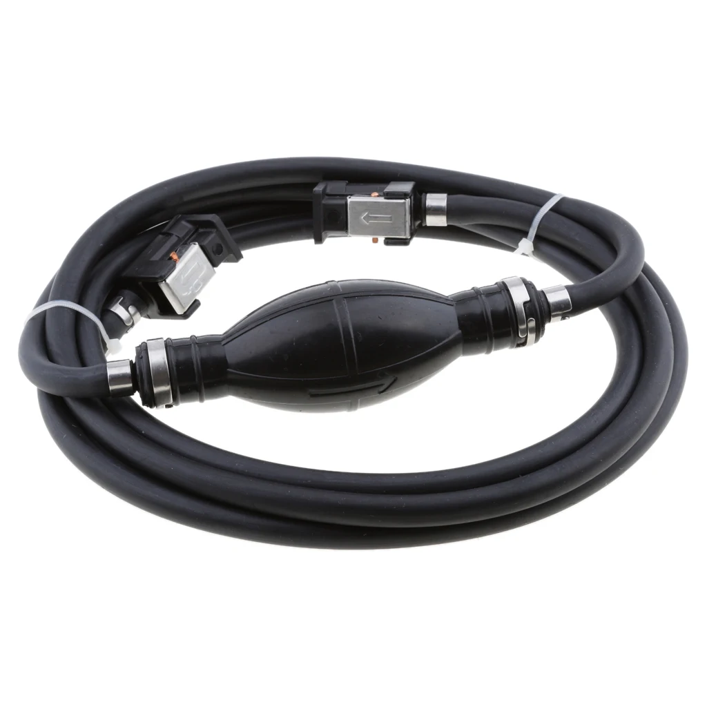 1/4-inch 6mm Fuel Line Assembly- Boat Fuel Hose with Primer Bulb Rubber Hand Pump for Yamaha Outboard- 10 Feet