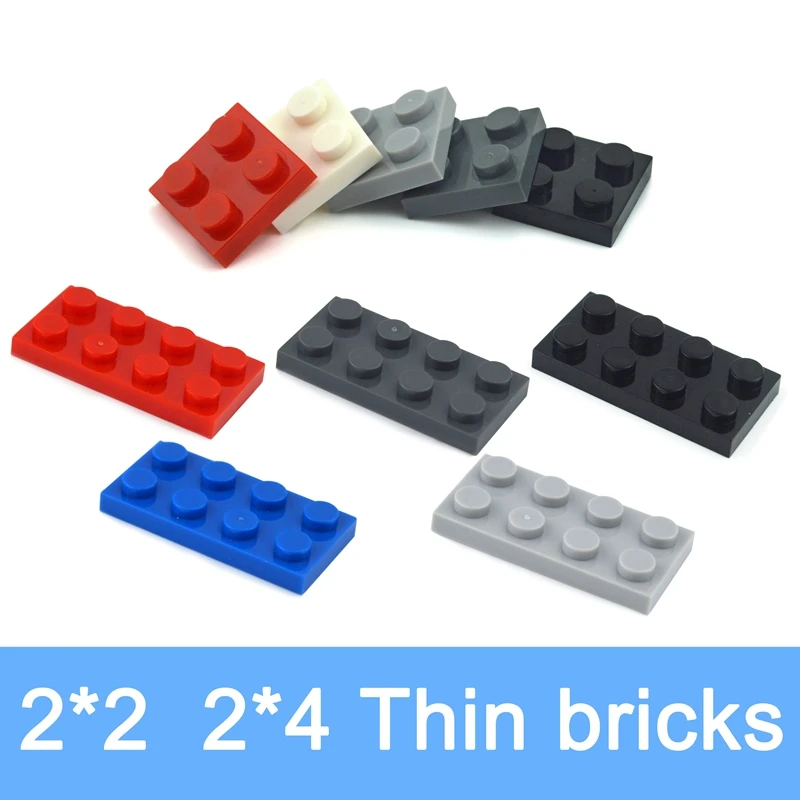 Блоки для сборки 2x2 2x4 тонкие разные цвета | Игрушки и хобби