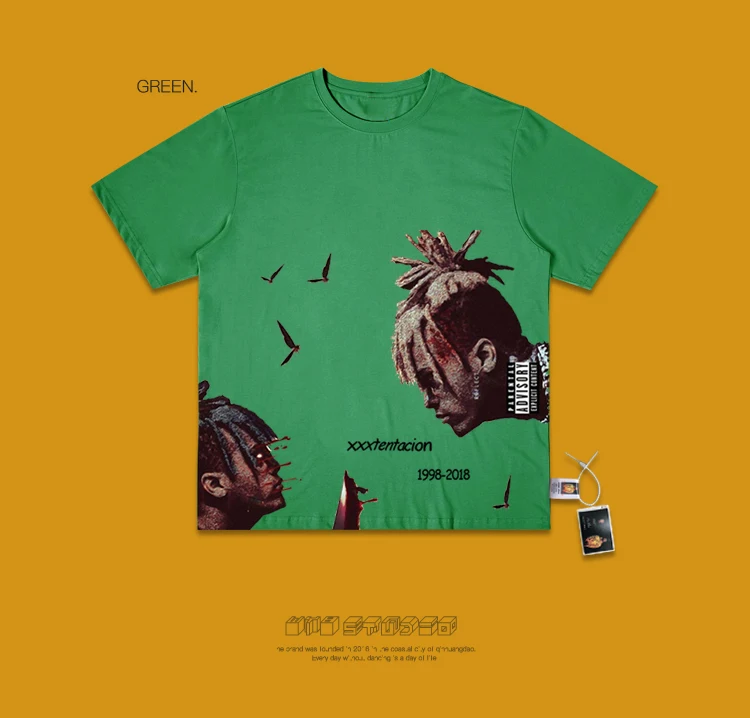 Ins Studio Xxxtentacion юбилейный Фонд футболка с короткими рукавами очень фея западный стиль настоящая одежда
