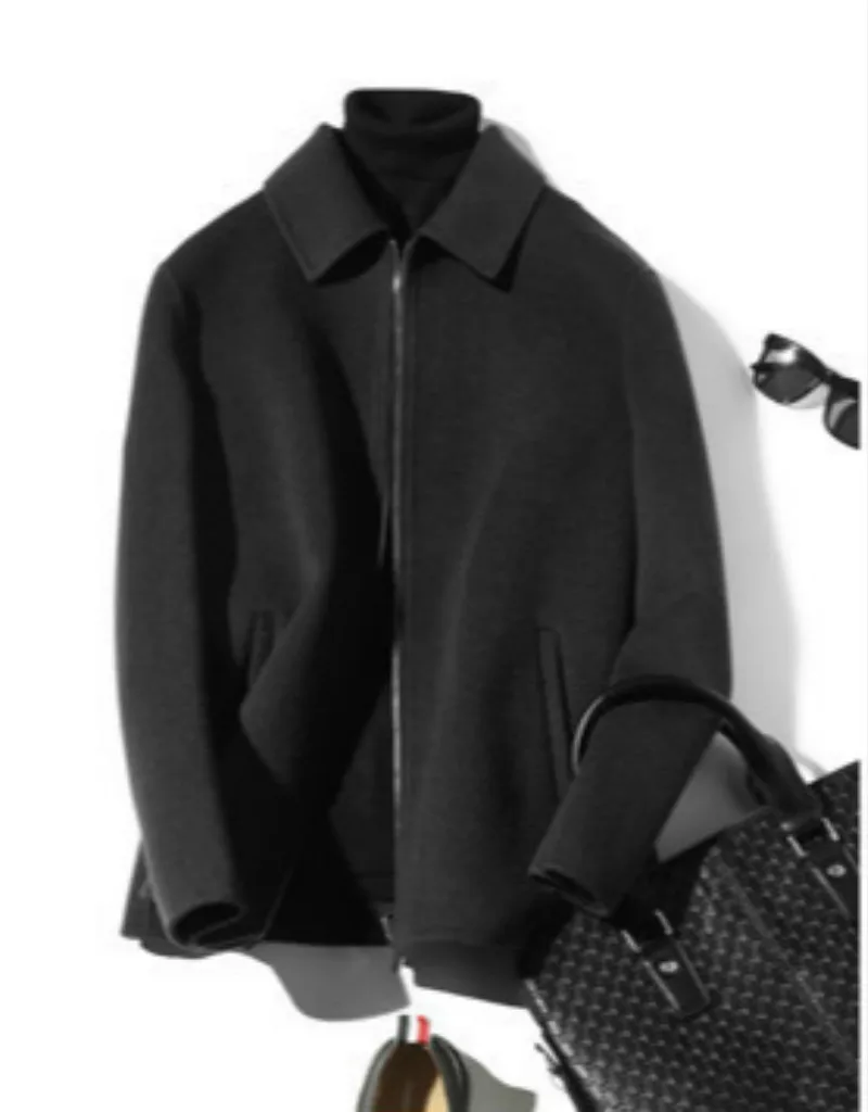 

Double-side Woolen Autumn Winter Jacket Men 100% Wool Streetwear Windbreaker Mens Jackets and Coat LM18-1025 MY1852