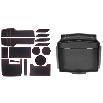 

15x Custom Fit Cup for Honda Civic 2019 2018 2017 2016 (Front Seat,Red) & 1x Central Storage Box for Honda CRV 2012-2016