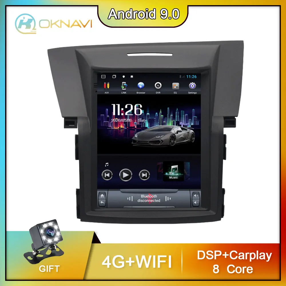 

OKNAVI 4G 64G Car Multimedia Stereo Radio For Honda CRV CR-V 2012-2016 Tesla Style GPS Navigation Android 9.0 9.7" Navigation