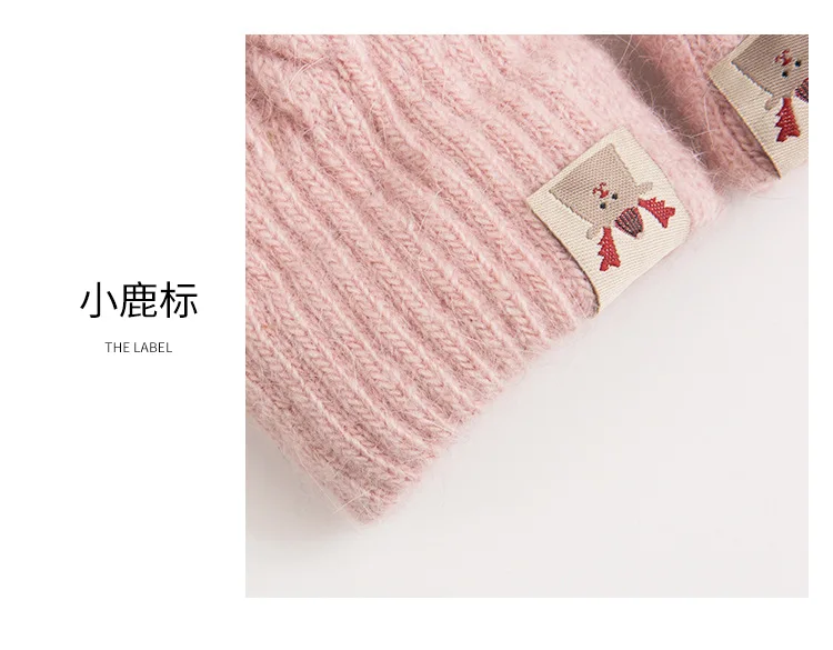 Knitting ladies five fingers riding plus velvet warm touch screen gloves women autumn and winter new