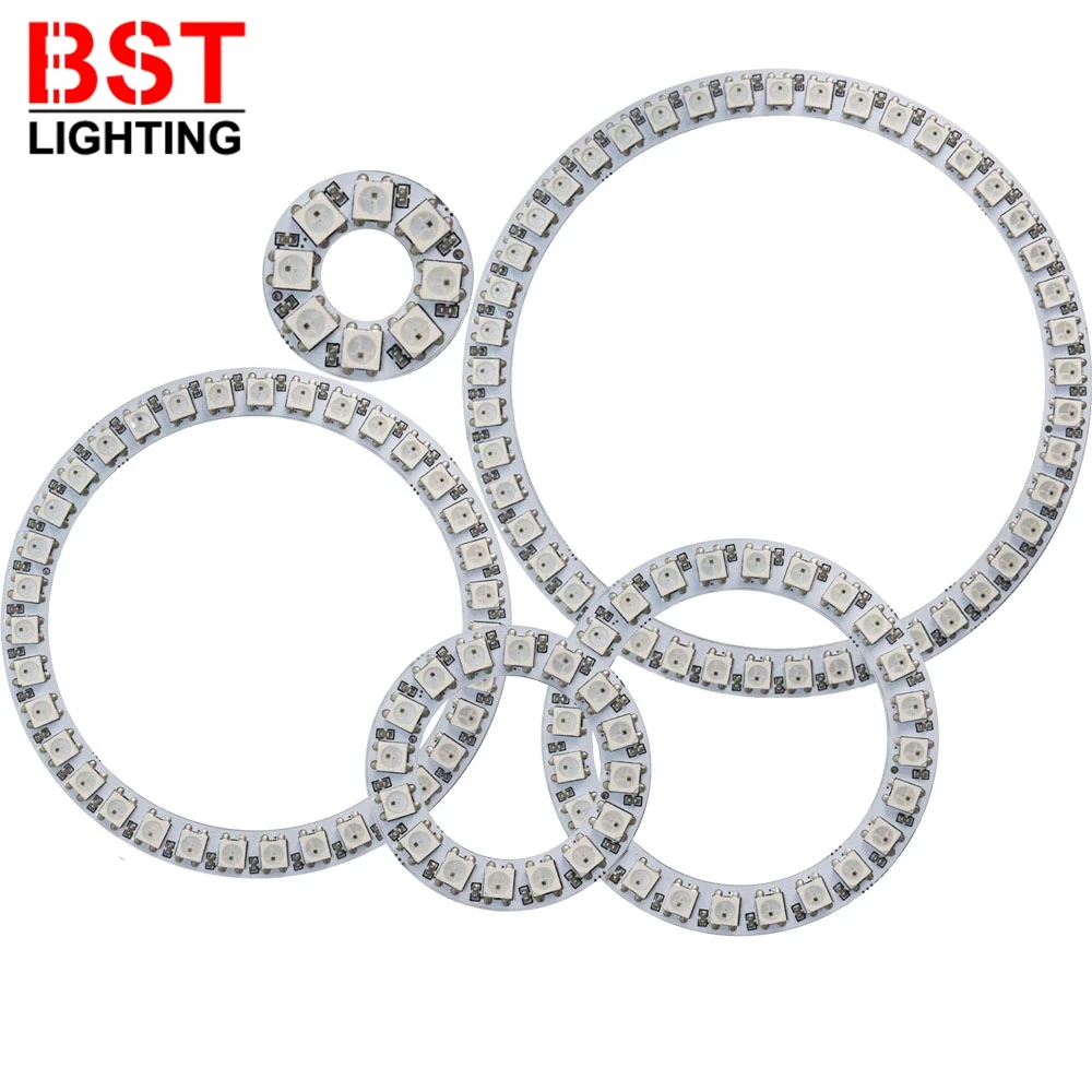 

DC5V WS2812B LED Pixel Individually Addressable Ring 8/16/24/35/45Leds WS2812 Built-in IC Full Color Circle Led Modules Light