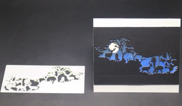 YINISE металлические режущие штампы для трафареты для скрапбукинга олень Рождество DIY бумажные открытки в альбом для изготовления тиснения высечки - Цвет: 14X6.1cm