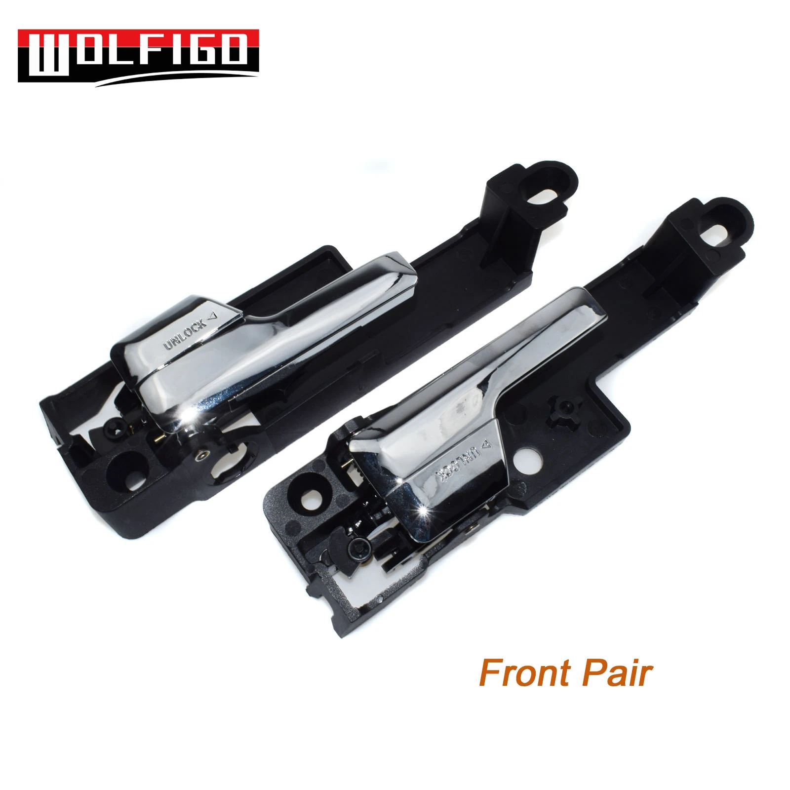 WOLFIGO Хромированная ручка межкомнатной двери для Ford Fusion Lincoln MKZ Mercury Milan 6E5Z5422600, 6E5Z5422601B, 6E5Z5422600A, 6E5Z-5422601 - Цвет: Front Pair