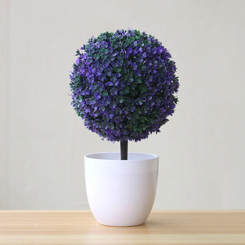 Flone Artificial Plants Fake Potted Plastic Plant Wedding Living Room Home Decoation Pot Home Life Artwork Desktop Decoration (5)