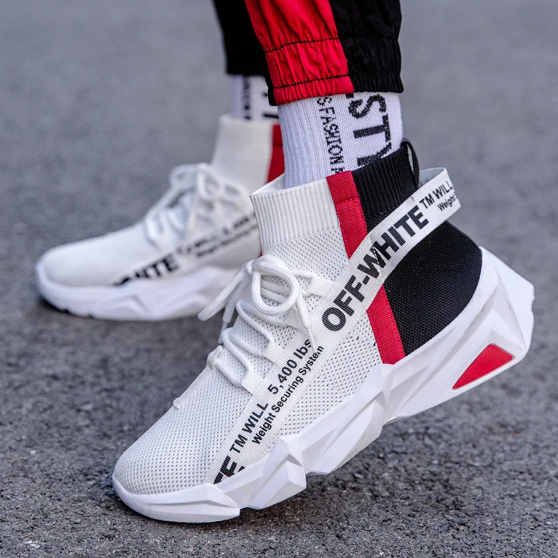 

Autumn New Style Casual Fly Woven Athletic Shoes Korean-style Hip Hop Street Hight-top Fashion Man wa zi xie
