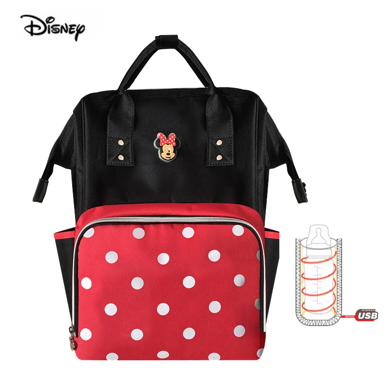 Disney Микки Минни мультфильм мумия мешок Многофункциональный подгузник ребенка USB бутылка изоляции сумки для беременных большой емкости пеленки мешок - Цвет: 5