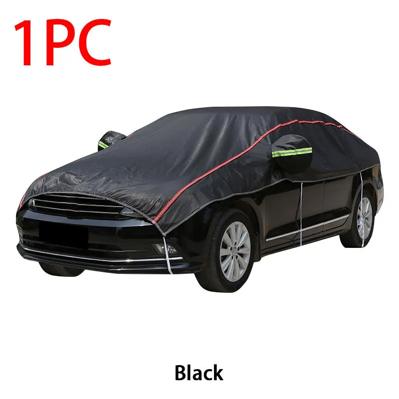 Konnfeir Half Car Cover All Weather Car Body Covers Outdoor Indoor for All  Season Waterproof Dustproof UV Resistant Snowproof Universal 210D Oxford
