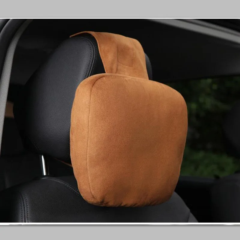 High Grade Suede Car Seat Headrest Maybach Design S Class Car Neck Seat Comfortable Soft Cushion Breathable Covers Interior