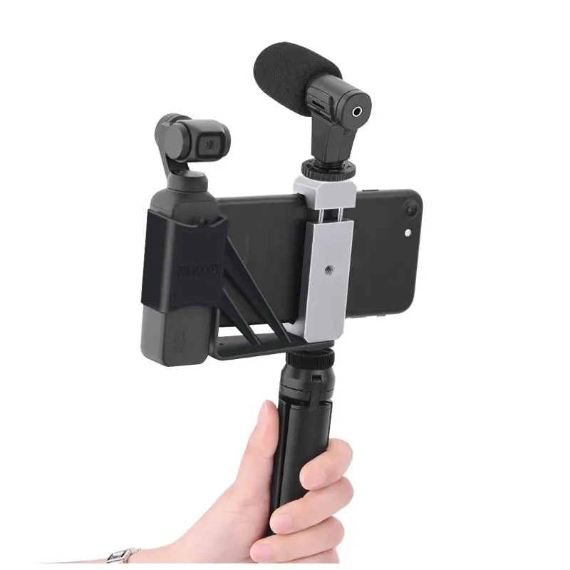 2# Foldable Phone Holder Adapter Clip Selfie Mount Metal Tripod for DJI Osmo Pocket Handheld Gimbal Camera Accessories