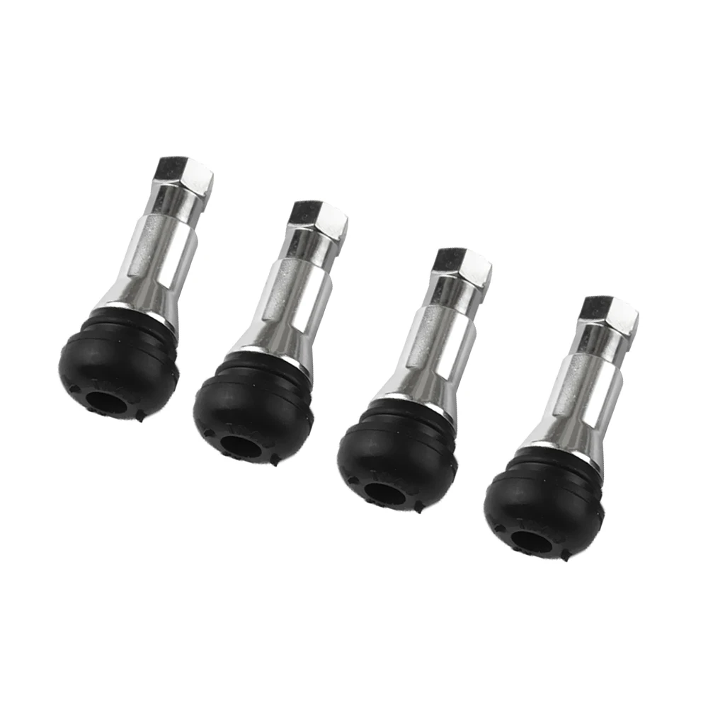 4 Pieces Car Truck 20008 46mm Straight Metal Tubeless Tire Valve Stem Kits