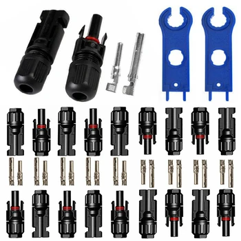 

10 Pair Compatible Male & Female Solar Panel Cable Connectors + Wrench Lighting Accessories