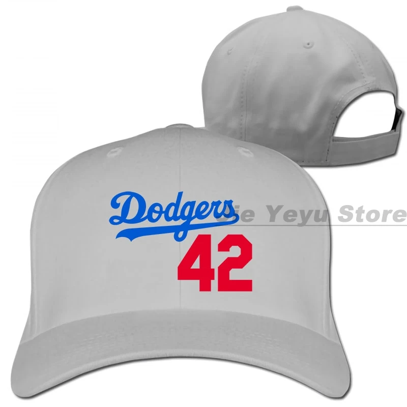 Dodgers 42 бейсбольная кепка для мужчин и женщин, Кепка-Дальнобойщик, модная Регулируемая Кепка - Цвет: 1-Gray