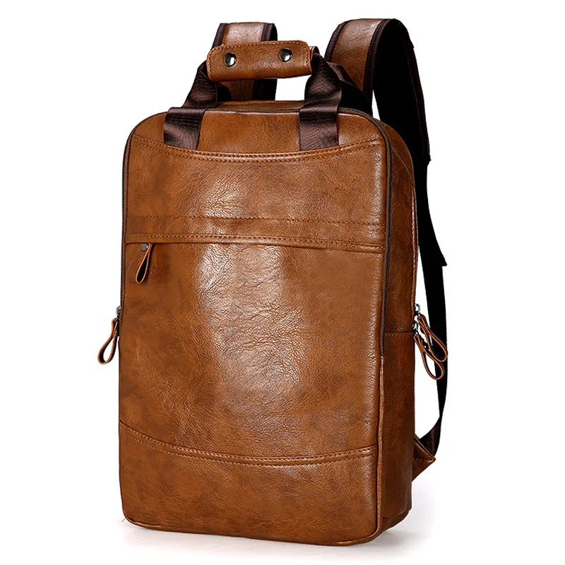 

Fashion Men Backpack Waterproof PU Leather Travel Bag Man Big Capacity Male Mochila Laptop Bag Teenager Backpacks