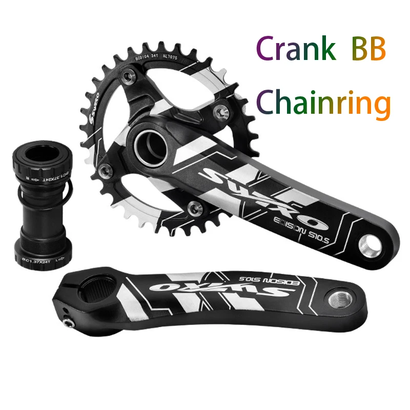 Swtxo Mountain Bike Crank Arm Set 170mm 104mm Bcd Bicycle Crankset
