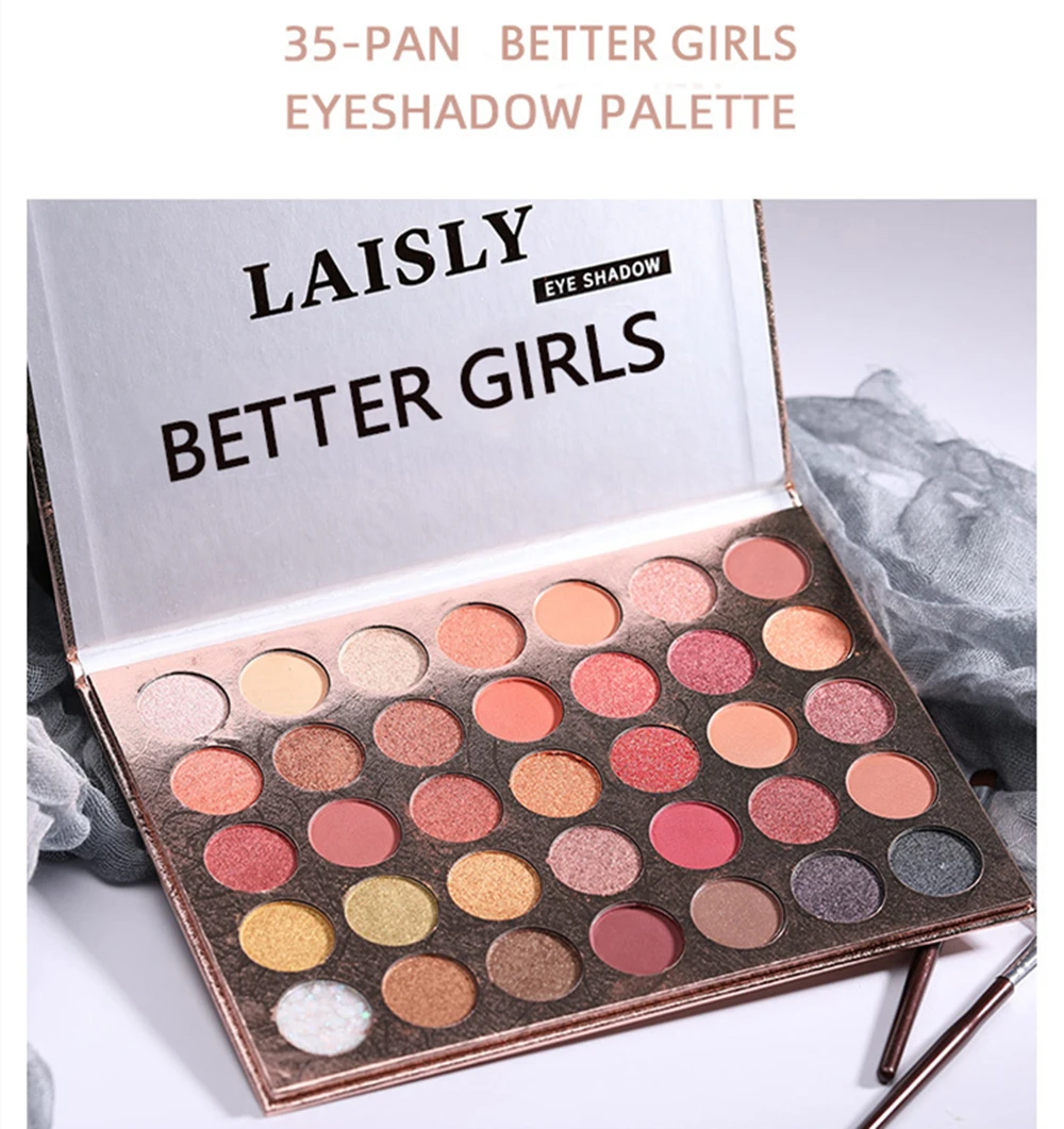 Водонепроницаемые мерцающие блестящие тени для век Pallete 35 цветов крем тени для век комплект подводок для ГЛАЗ Смоки пигментные тени для век поддон