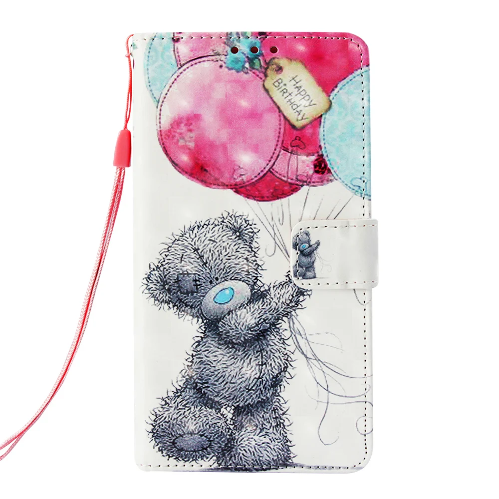 Gray Small Bear Чехол-бумажник чехол для телефона для samsung Galaxy Note 9 8 S9 S8 плюс S7 j3 j5 j7 A3 A5 кожаный флип-чехол-книжка чехол DP03E - Цвет: Gray Small Bear
