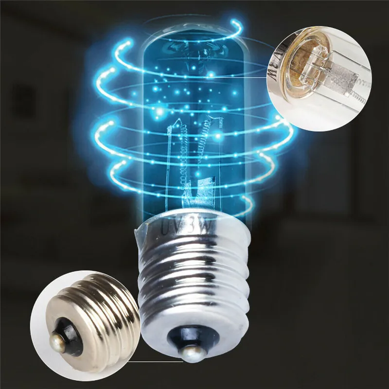 

E17 Light Bulb Ultraviolet Ozone Screw Lamp Germicidal Quartz Tube Disinfection for Domestic Use Home UVC Sterilization Mites